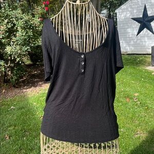 Black Buttoned Women's Top